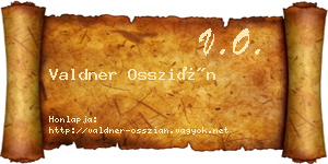 Valdner Osszián névjegykártya