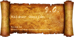 Valdner Osszián névjegykártya