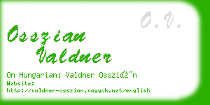 osszian valdner business card
